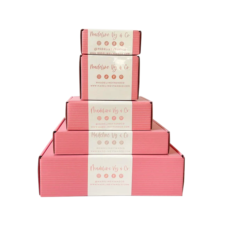 Custom logo Small Business Shipping Supplies Pink Shipping Boxes Bridesmaid Proposal Pink Mailing Boxes