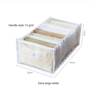 Nylon Foldable Drawer Divider Storage Wardrobe Clothes Organizer For Underwear, T-shirt, Jeans Clothes Organiser