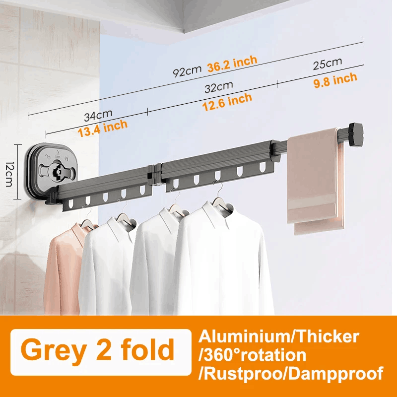 Stainless Steel Wall Mounted Drying Rack For Laundry Extendable Shelf Towel Clothes Multi-Unctional Organizer