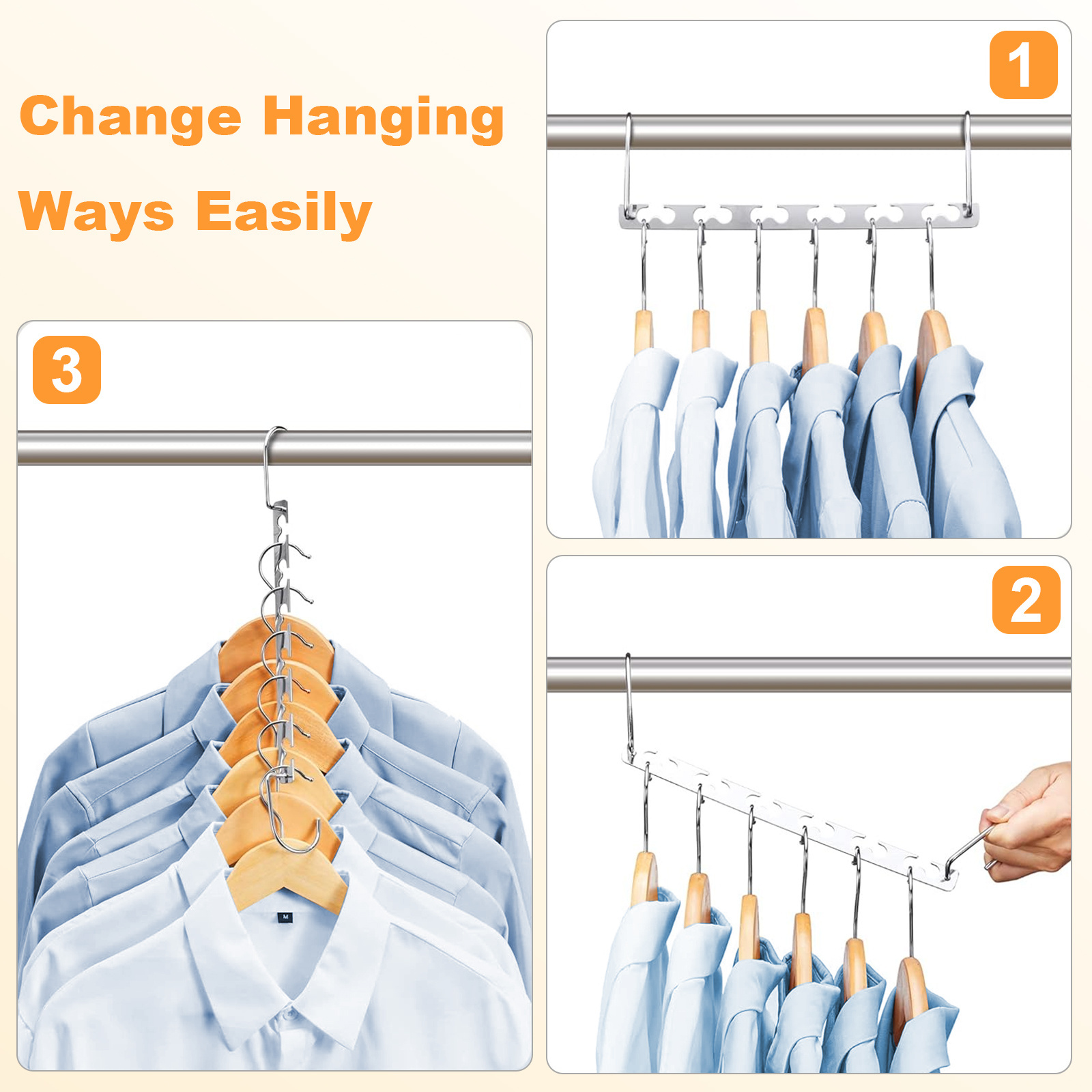 Custom Coat Hanger Metal Closet Hanger for Clothing Store Space Saving Pants Hangers With Rotating Hook