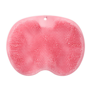 Silicone Body Skin Scrubber With Suction Cups Soft Bath Brushes Sponges Mat Shower Sponges Back Scrubber Pad For Bath Massage