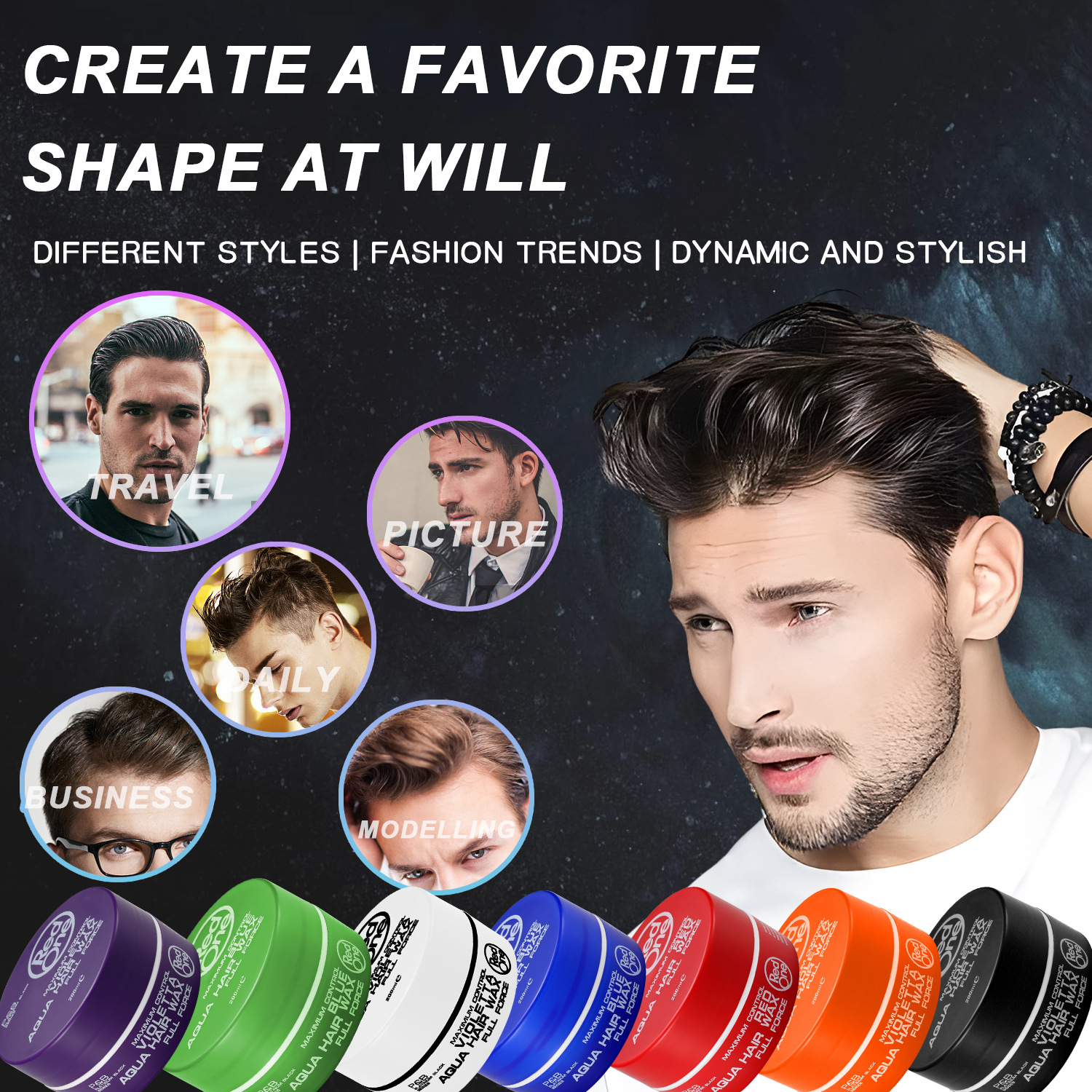 Professional Colored Hair Wax For Men Fruit Hair Pomade Personalized Keratin Hair Spray For Men