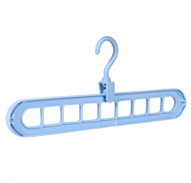 Household multifunctional rotating 9-hole clothes hanging and drying rack