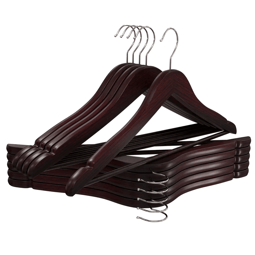 Wall Hangers Wooden Non-Slip Notched Closet Suit Wooden Hanger Wood Clothes Hangers For Garment Display