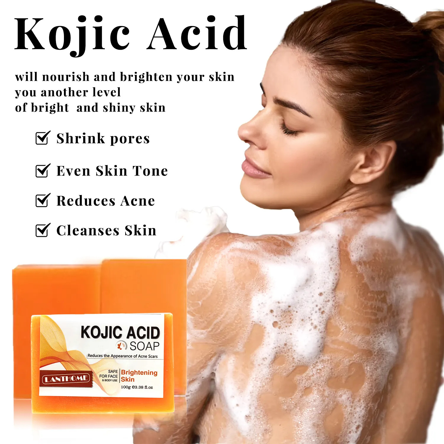 Wholesale Kojic Acid Whitening Natural Body & Face Care Cleansing Soap Bath Wash Soap