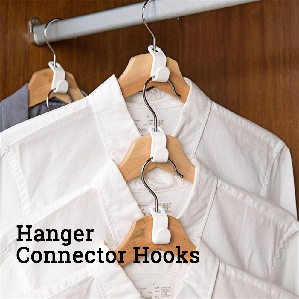 Cascading Clothes Hanger Connector Hooks for Heavy Duty Space Saving Clothes Hanger Connection Hooks for Clothes Closet