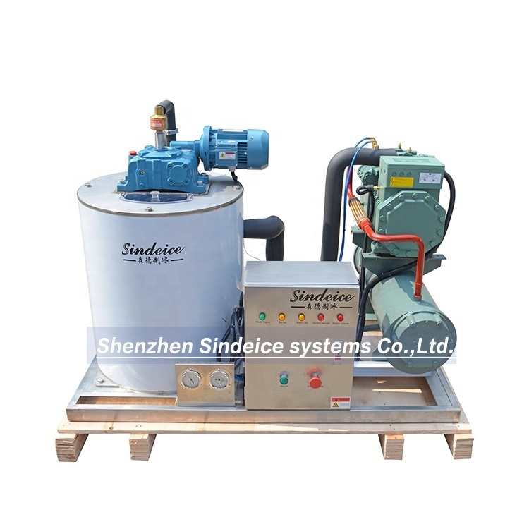 SINDEICE Direct Factory Supply Good Price 1 Ton Seawater Flake Ice Machine For Boat