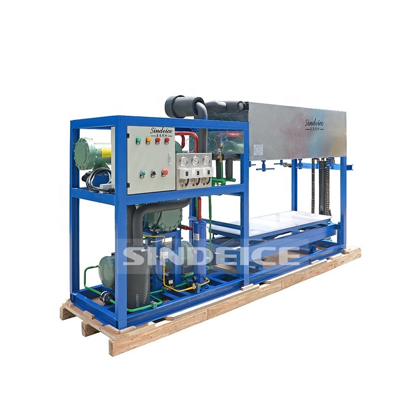 sindeice 2021 china new 1ton per day industrial ice block making machine for ice factory fishery food processing cooling