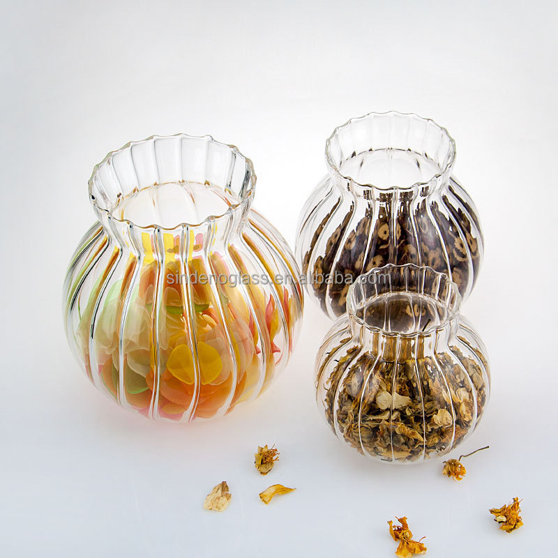 High Borosilicate Large Kitchen Glass Container Jar Glass Pumpkin Jar with Bamboo Lid