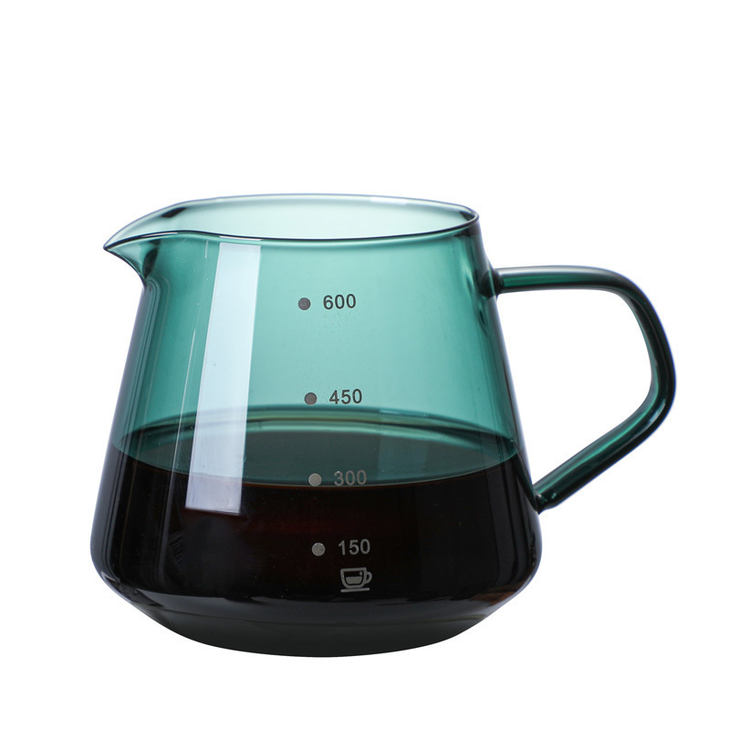 Colorful 400ml 600ml Borosilicate Glass Coffee Pot Glass Coffee Server Set