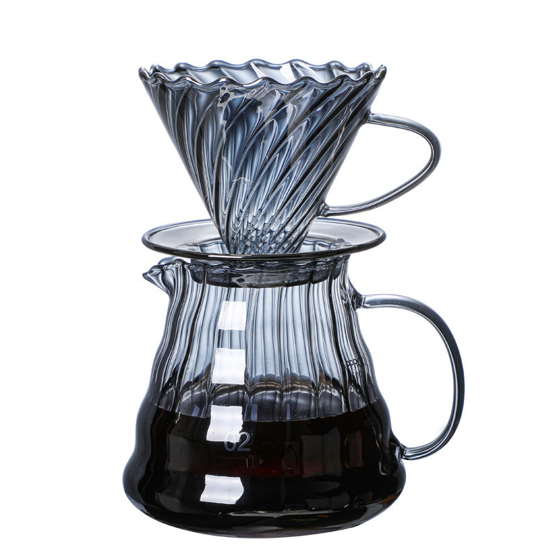 New Hand Drip Glass Coffee Pot Coffee Dripper 600ml Coffee Server With Funnel