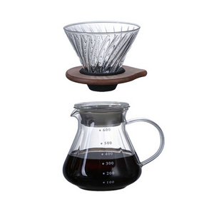 Pour Over Glass Coffee Maker Grey 600ml Glass Coffee Pot  Glass Coffee Server Dripper