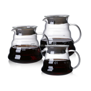 600ml Pour Over Glass Coffee Server Pot Brewer Barista Percolator Carafe Drip Coffee Pot