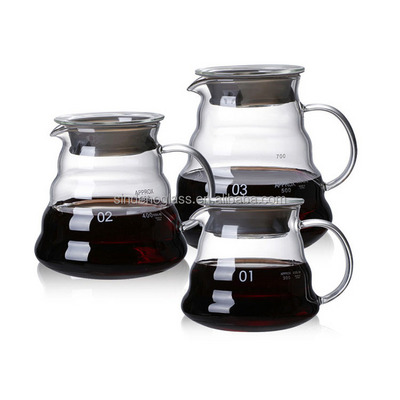 600ml Pour Over Glass Coffee Server Pot Brewer Barista Percolator Carafe Drip Coffee Pot