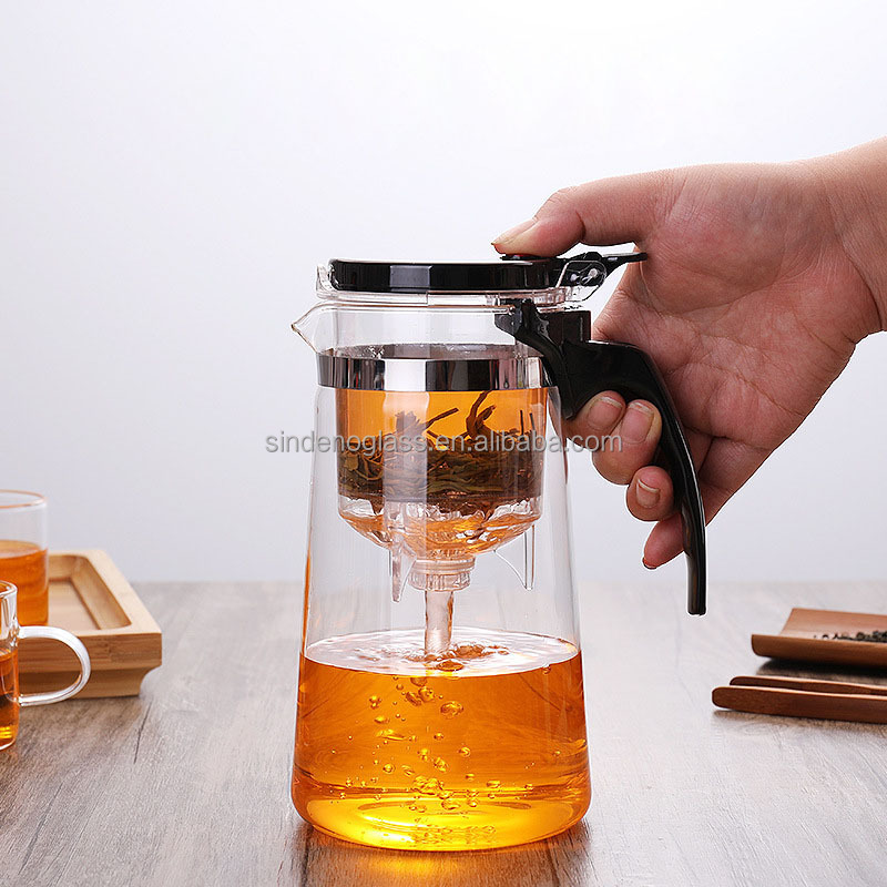 Glass Tea Pot Kettle Loose Leaf Tea Maker With Built In Infuser And Removable Filter