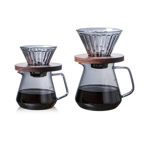 Pour Over Coffee Maker Pot Glass Coffee Decanter 300ml / 500ml Grey Glass Coffee Server