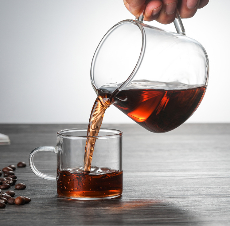 Glass Coffee Server Pour Over Coffee Decanter 400ML 650ML Transparent Glass Coffee Pot