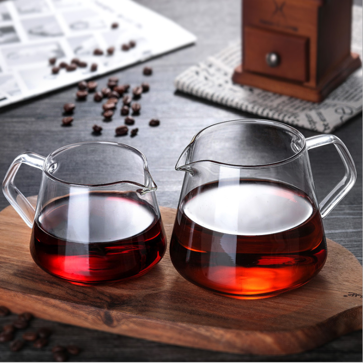 Glass Coffee Server Pour Over Coffee Decanter 400ML 650ML Transparent Glass Coffee Pot