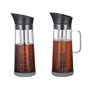 1000ml Removable Stainless Steel Filter Tea Maker Borosilicate Glass Iced Coffee Maker