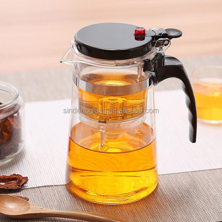 Glass Tea Pot Kettle Loose Leaf Tea Maker With Built In Infuser And Removable Filter