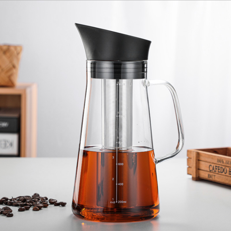 1200ml 1500ml Cold Brew Coffee Maker With Stainless Steel Drip Filter Coffee Dripper Pot Glass Pitcher