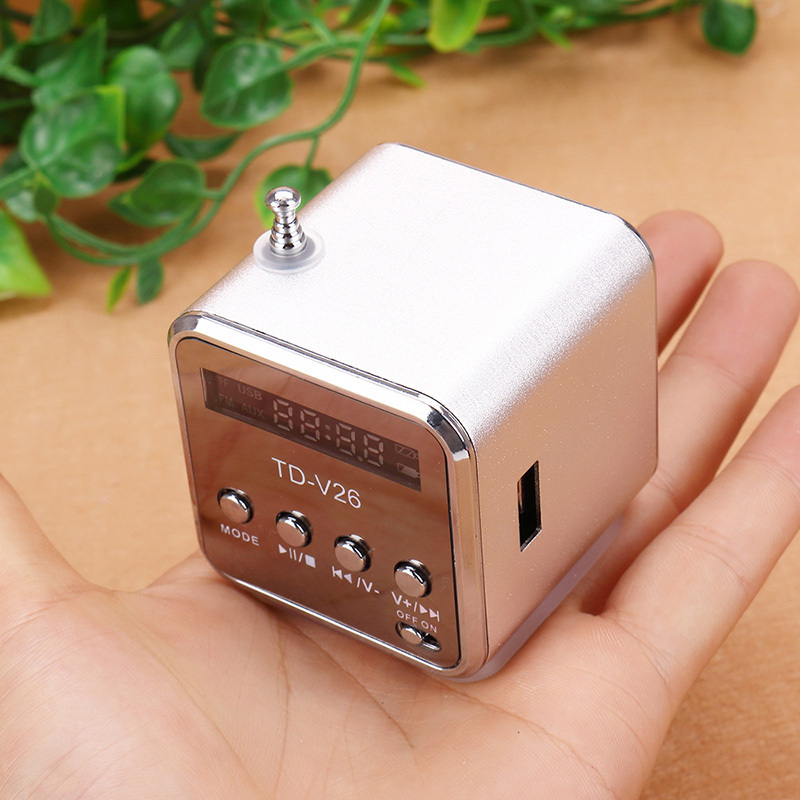 Portable Emergency Radio With LCD Stereo Loudspeaker Mini Digital FM Radio Speaker Digital MP3 Player Support Micro TF Card