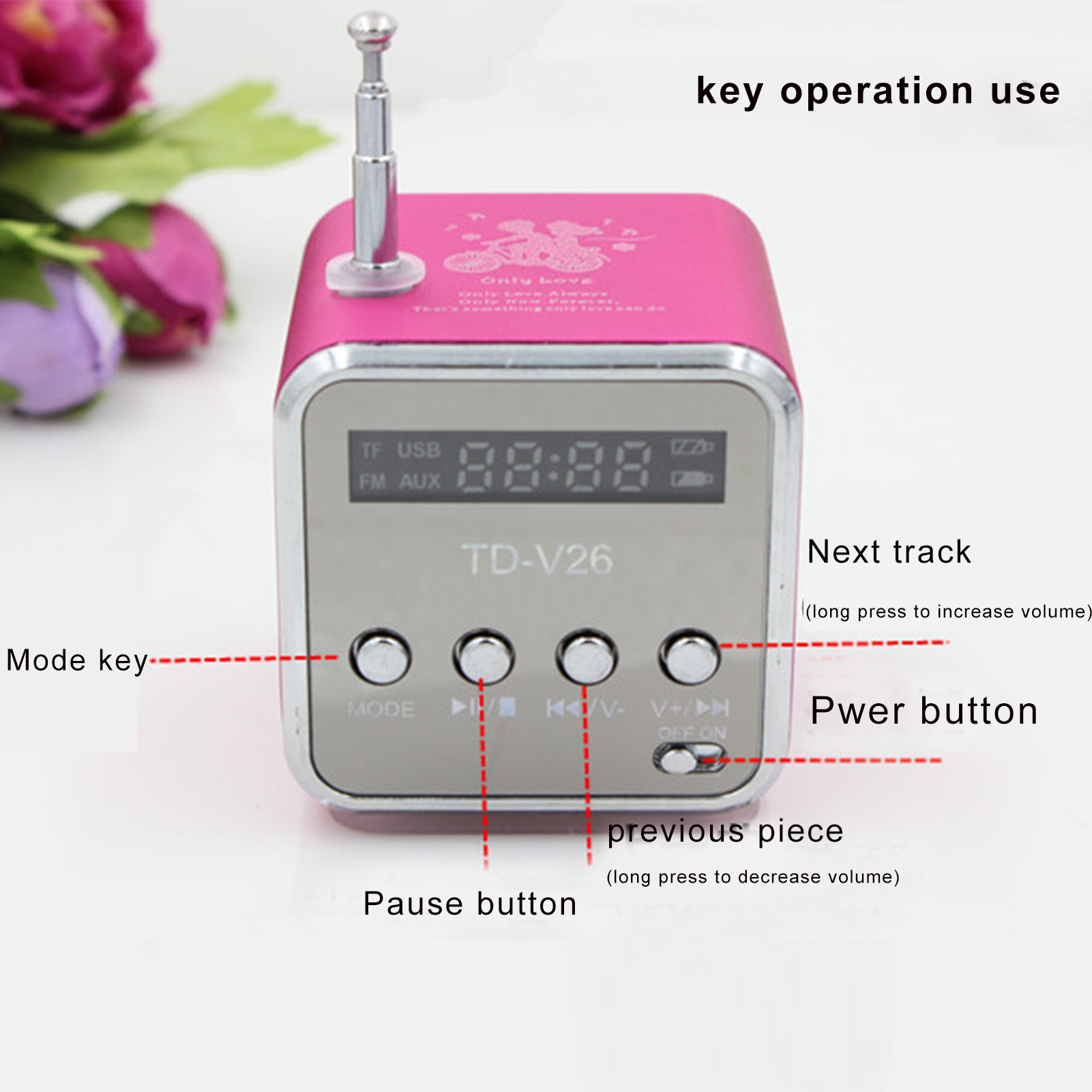 Portable Emergency Radio With LCD Stereo Loudspeaker Mini Digital FM Radio Speaker Digital MP3 Player Support Micro TF Card