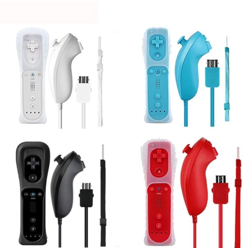 2 in 1 Wireless Multiple colors Remote Nunchuk With Motion Plus Controller Gamepad Joystick Joypad For Nintendo Wii Game Console