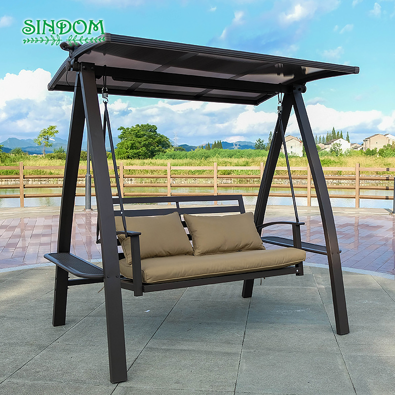 Best Price Two or Three Seats Suspended Chair Solar Aluminium Garden Patio Swing