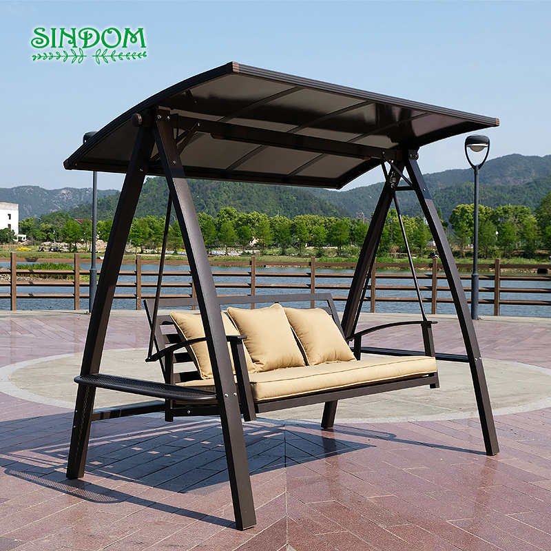 Best Price Two or Three Seats Suspended Chair Solar Aluminium Garden Patio Swing