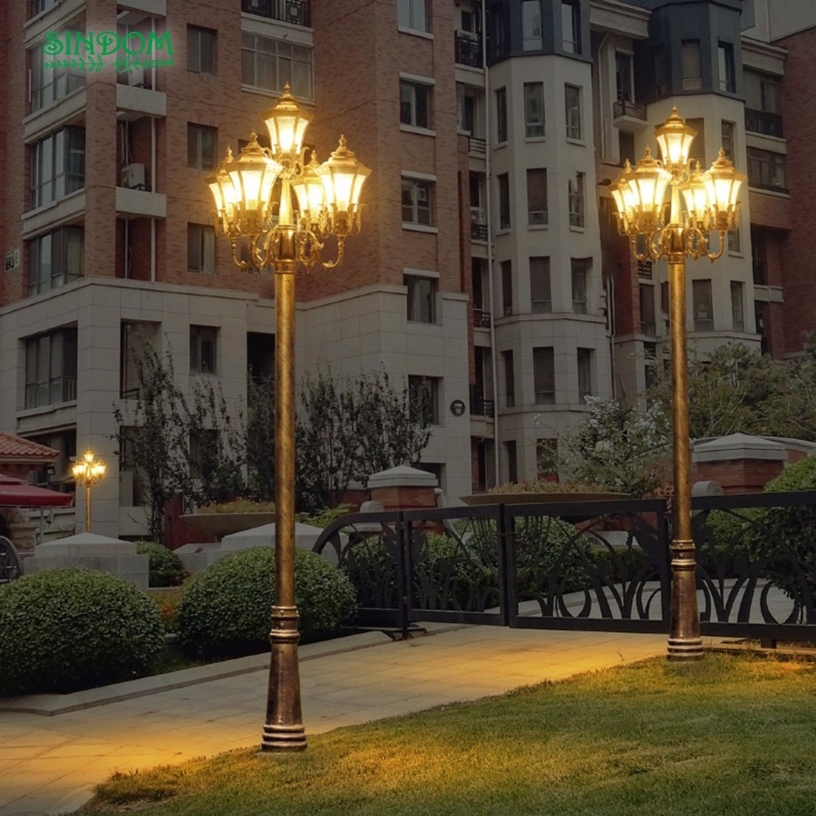 European E27 Aluminum Project Garden Post Lamp Rustproof Outdoor Led Pole Light