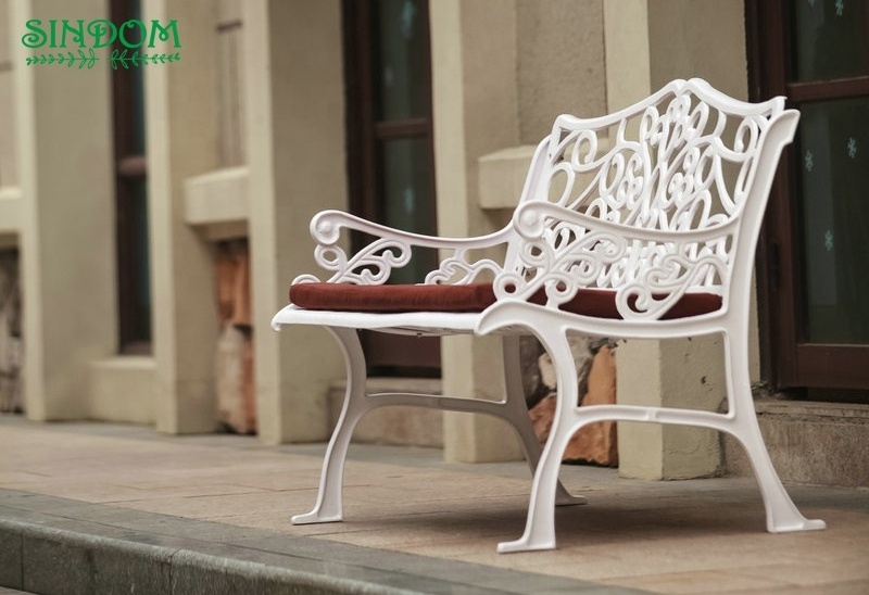 Cast Aluminum Outdoor Furniture Metal Bench for Park Patio Garden