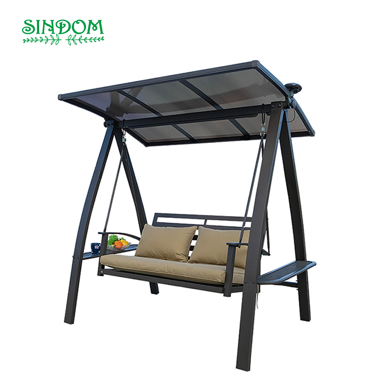 Best Price Two or Three Seats Suspended Chair Solar Aluminium Garden Patio Swing