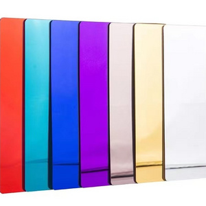 Mirror acrylic panel 0.65 mm 0.8 mm 1 mm ultra-thin mirror with adhesive for wall decoration wholesale mirror acrylic plate