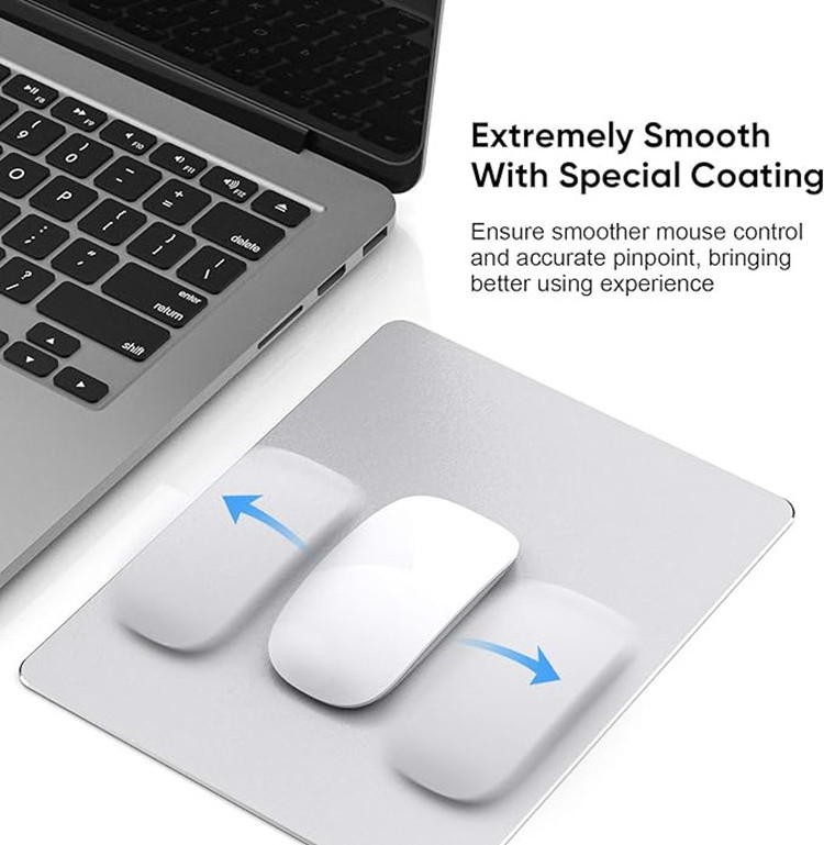 Hard Silver Metal Aluminum Mouse Pad Mat Smooth Magic Double Side Mouse Mat Waterproof Fast and Accurate Control Mousepad