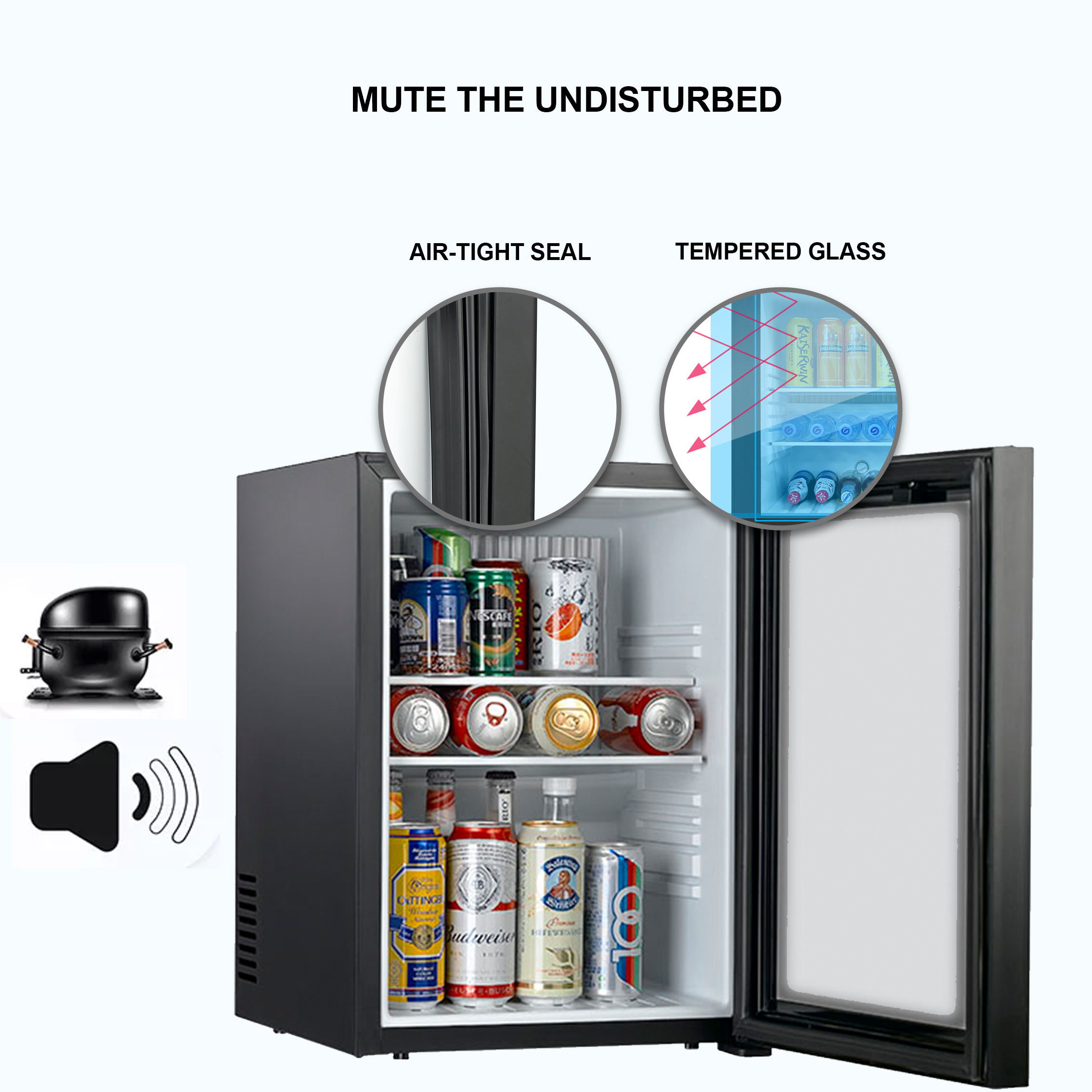 XCS-40BS Hotel Room Wall Mounted Mini Beverage Refrigerator Price minibar Fridge