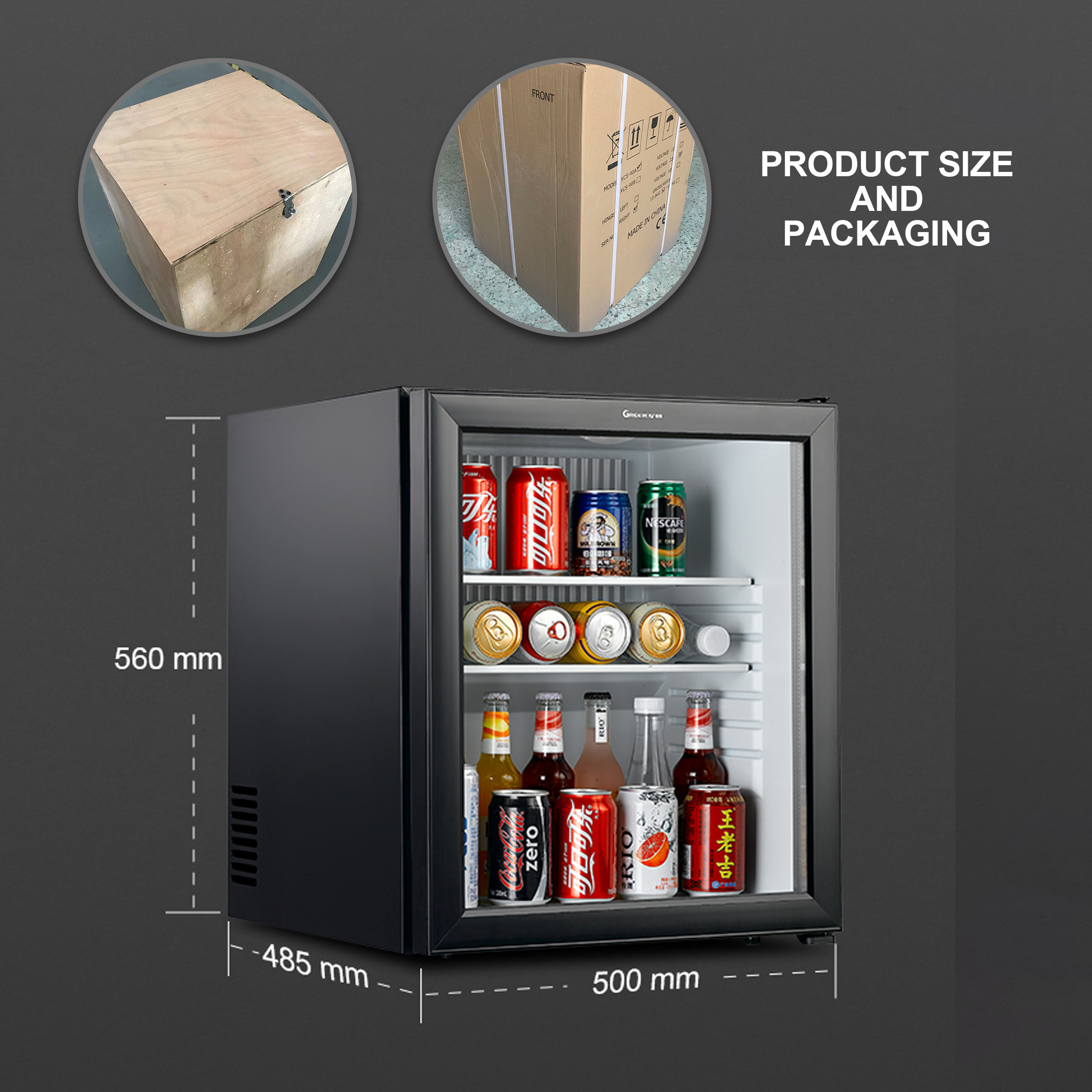 Wholesale Absorption Small 60L Mini bar Hotel Refrigerator with Lock Option