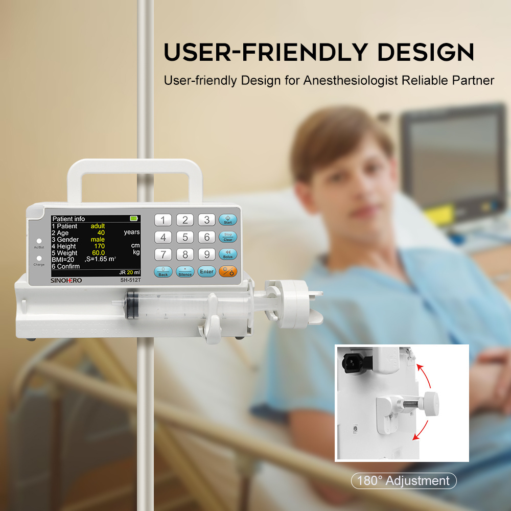 Portable High Precision One Channel Electric Syringe Pump TCI Infusion Pump with CE Quality Certification