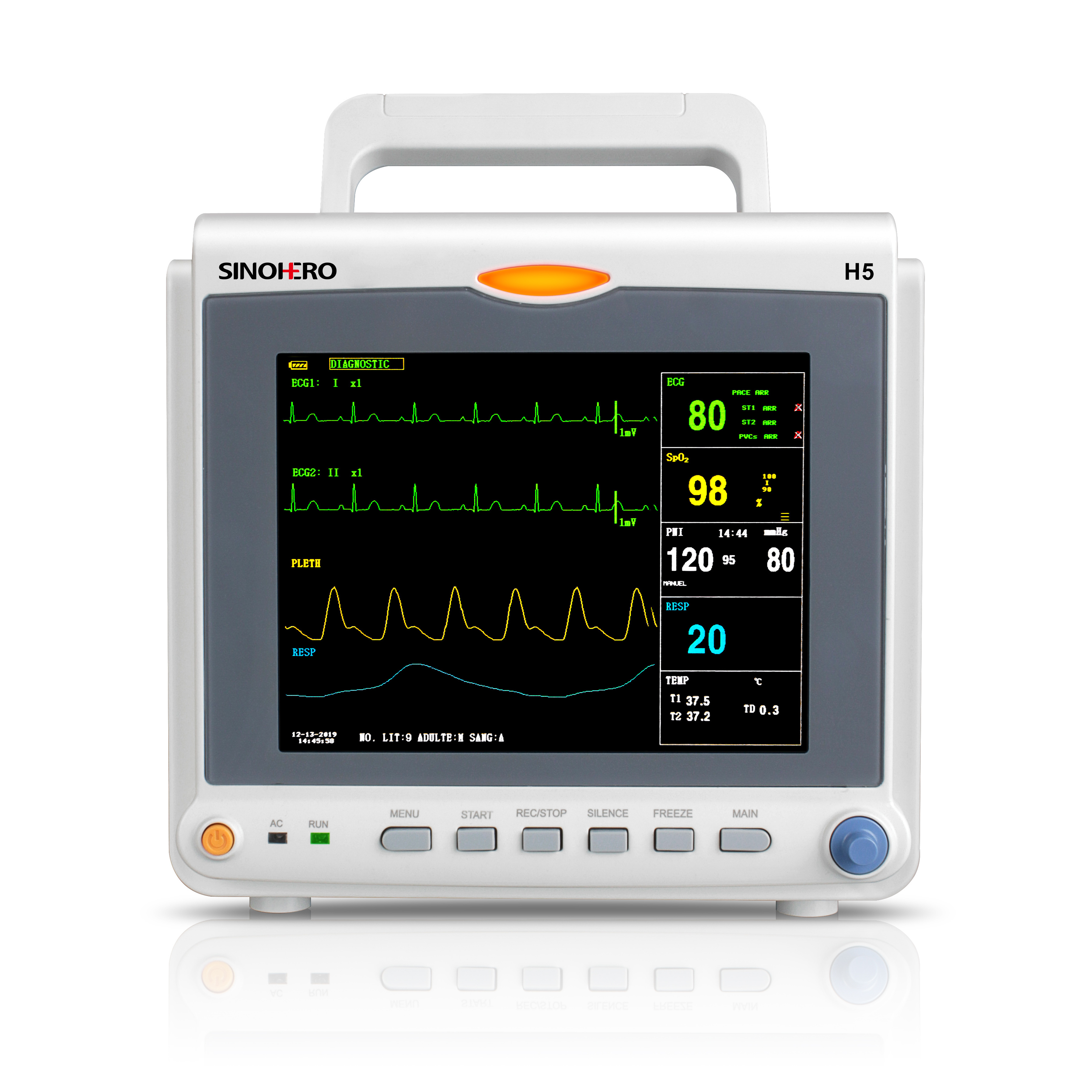 Icu Medical Hospital Equipments H5 Ce Approved Ambulance Multi-parameter Patient Monitor