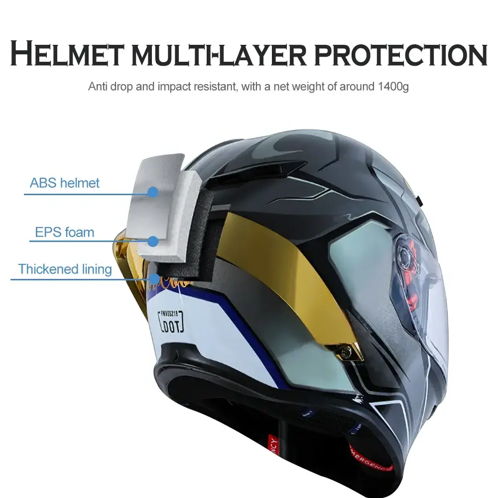 Motorcycle helmets for men and women, winter personalized safety Bluetooth motorcycle full-face helmets