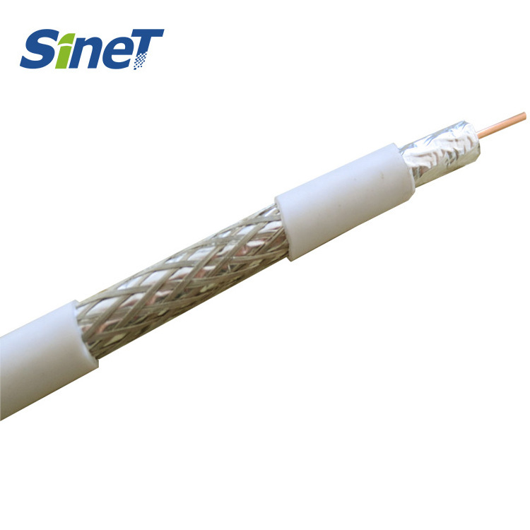 High Quality Coax 305M 75ohm 60% Coverage 3ghz RG6/U Double Tri Quad Shield RG59 RG6 Coaxial Cable OEM Rg11 Coaxial Cable Price