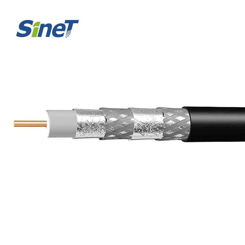 High Quality Coax 305M 75ohm 60% Coverage 3ghz RG6/U Double Tri Quad Shield RG59 RG6 Coaxial Cable OEM Rg11 Coaxial Cable Price