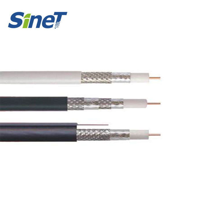 Pass Test 75 Ohm 14AWG Solid CCS/BC Rg6 Tri/Quad Shield Coaxial Cable 100//300m Wooden Reel RF Coaxial Cable RG6