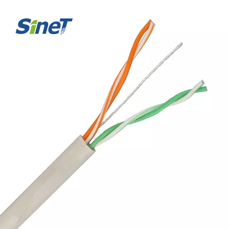 Professional Manufacturer Supply Cat5 Telephone Cable BC/CCA Gray Cable Wiring Cat5e 2P Twisted Solid 100m/305m/500m/1000m UTP