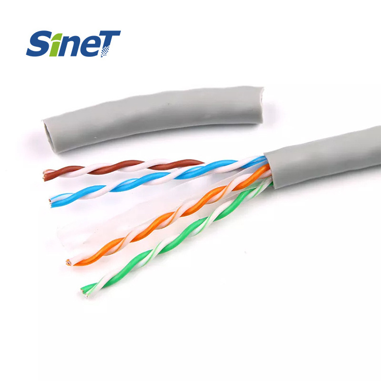 Professional Manufacturer Supply Cat5 Telephone Cable BC/CCA Gray Cable Wiring Cat5e 2P Twisted Solid 100m/305m/500m/1000m UTP