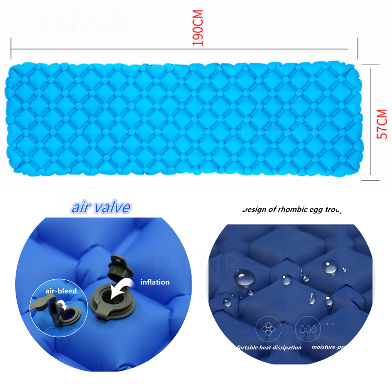 Outdoor Camping Mat Ultra-Light Self Inflatable Mattress Hiking Tent Mat Air Cushion Portable Sleeping Pad Waterproof Mattress