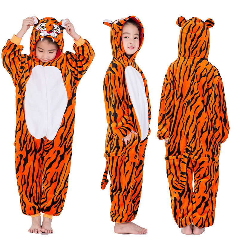 Sample Available New Animal Pajamas Cartoon Winter Flannel Children's Pajamas Hoodie Blanket