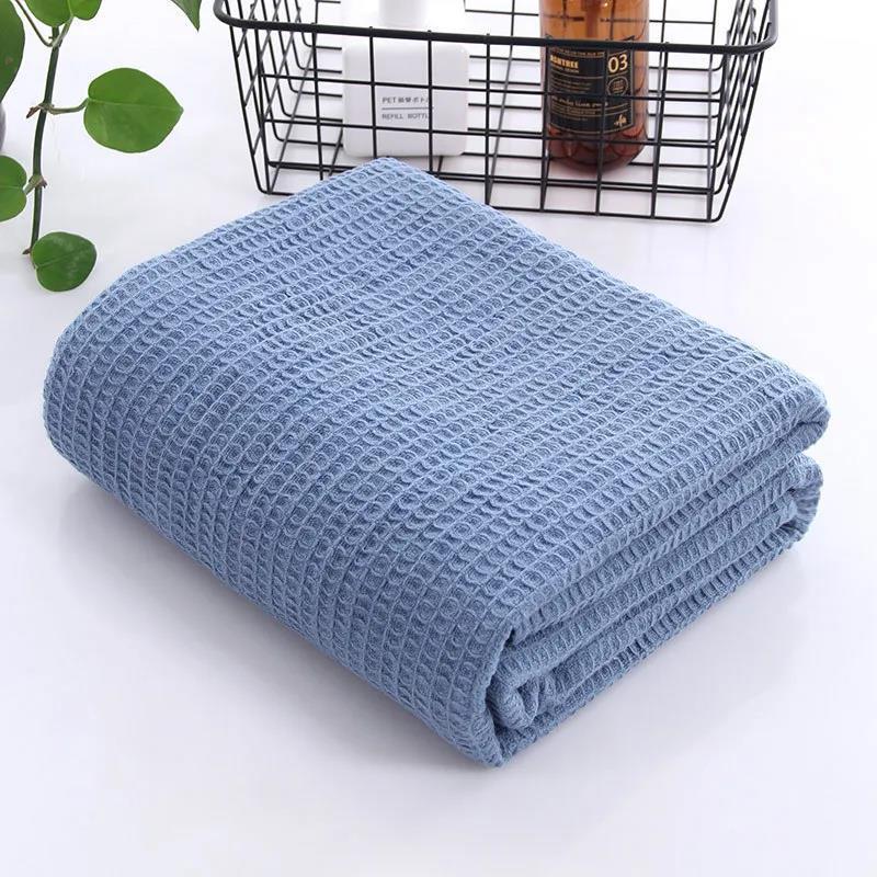 Pure Cotton Honeycomb Waffle Blanket Simple Solid Color Breathable Lunch Break Multifunctional Blanket Air Conditioning Blanket