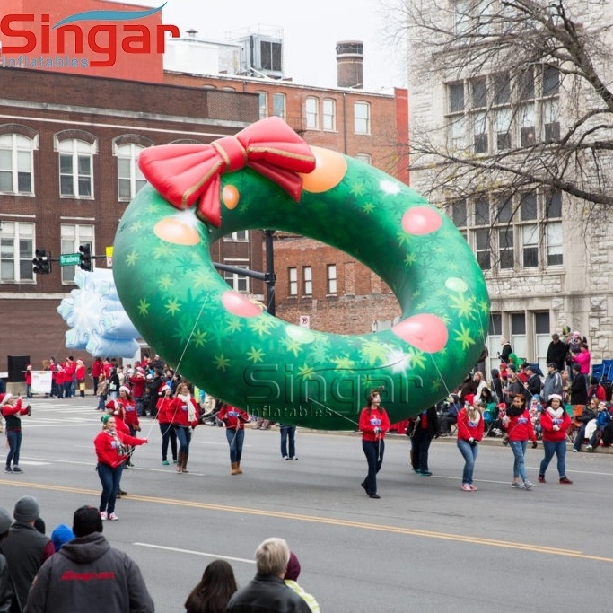 Giant PVC helium inflatable fly present gift boxes balloon christmas santa gingerbread man balloon for christmas parade