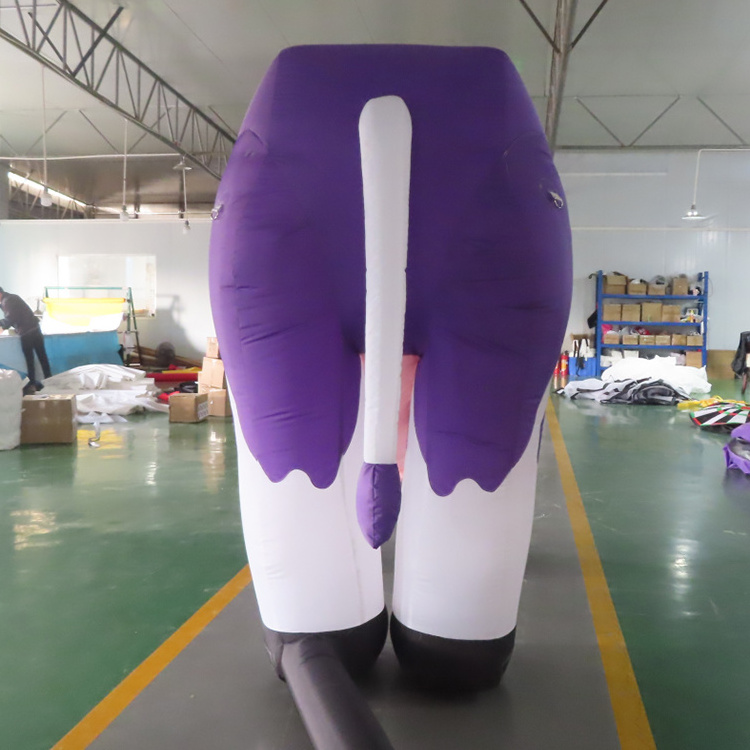 Purple life size giant inflatable cow model for advertising